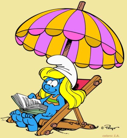 Smurfen - Smurfin in de zon kleurplaat (fragment 2)