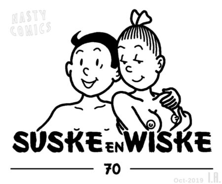 Suske en Wiske -(parodie)- Logo 70 jaar (grijs)