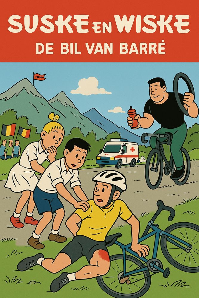 Suske en Wiske -(parodie)- Tour de France 01 - De Bil van Barre (Perry Timmerman 2025)