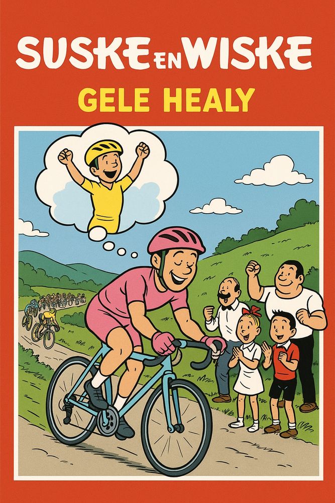 Suske en Wiske -(parodie)- Tour de France 04 - Gele Healy (Perry Timmerman 2025)