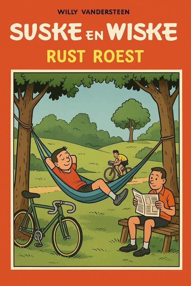 Suske en Wiske -(parodie)- Tour de France 05 - Rust Roest (Perry Timmerman 2025)