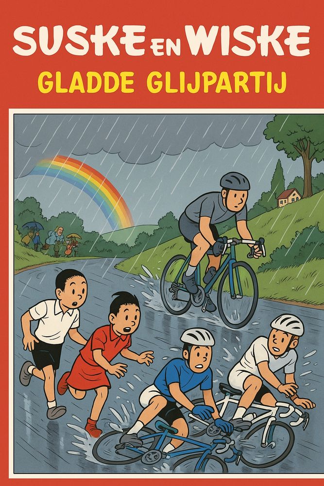 Suske en Wiske -(parodie)- Tour de France 16 - Gladde Glijpartij (Perry Timmerman 2025)