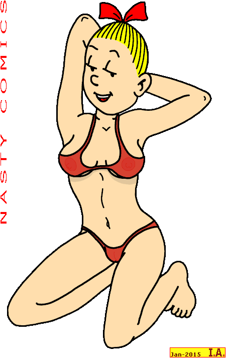 Suske en Wiske -(parodie)- Wiske bikini of monokini (animated)